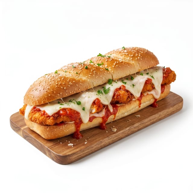 Buffalo Chicken Parmigiana Sub.
