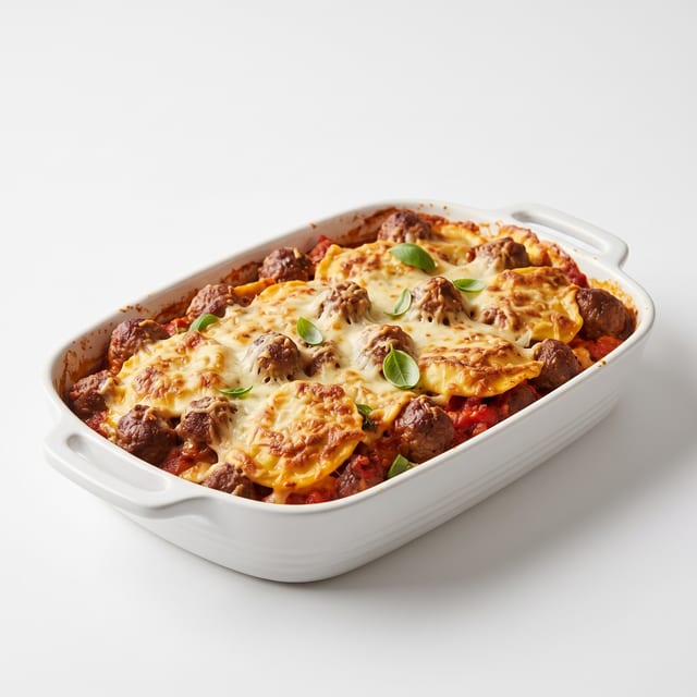 Ravioli with Meatballs.